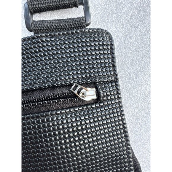 Urban Oxide Black Textured Crossbody Bag With Adjustable Strap & Multiple Pocket - Picture 7 of 11